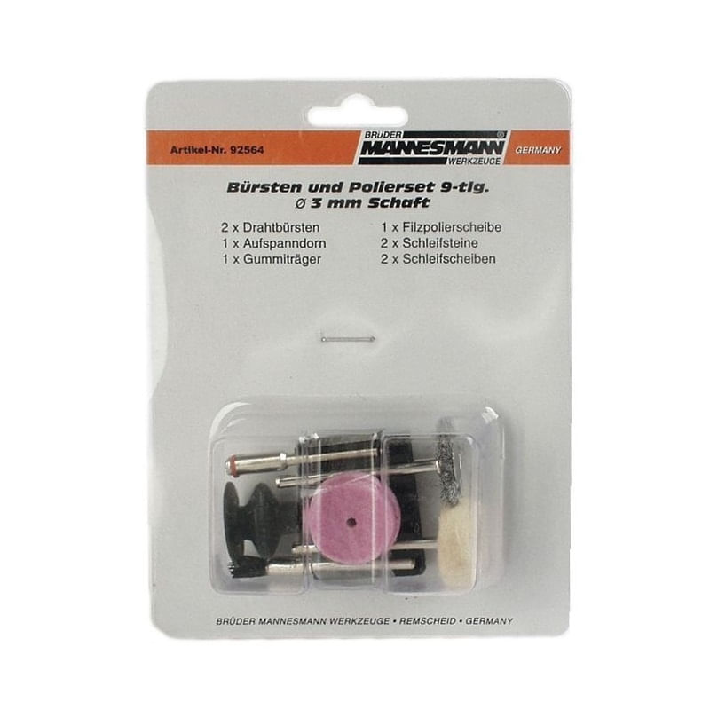 Casa si Gradina - Constructii - Scule electrice si accesorii - Accesorii polizare si slefuire - Set pietre de slefuire si taiere Mannesmann 92564, 9 piese - Infinity.ro