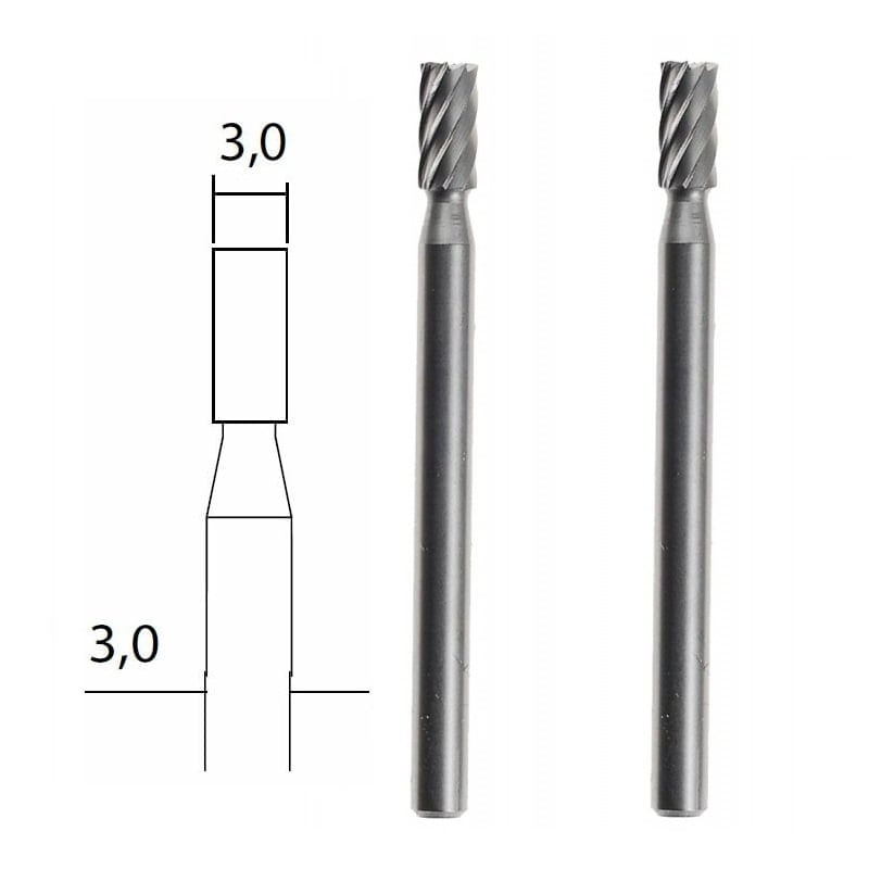 Casa si Gradina - Constructii - Scule electrice si accesorii - Accesorii polizare si slefuire - Set freze dinotel-wolfram-vanadiu de forma cilindricaMicromot Proxxon 28722, Ø3 mm, 2 bucati - Infinity.ro