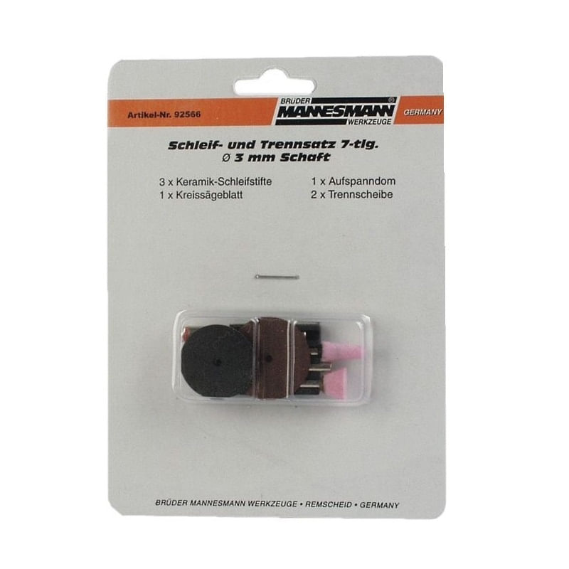 Casa si Gradina - Constructii - Scule electrice si accesorii - Accesorii polizare si slefuire - Set pietre si discuri de taiere si slefuire Mannesmann 92566, 7 piese - Infinity.ro