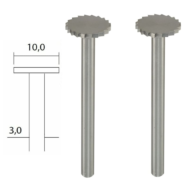 Casa si Gradina - Constructii - Scule electrice si accesorii - Accesorii polizare si slefuire - Set freze dinotel-wolfram-vanadiu in forma de discMicromot Proxxon 28727, Ø10 mm, 2 bucati - Infinity.ro