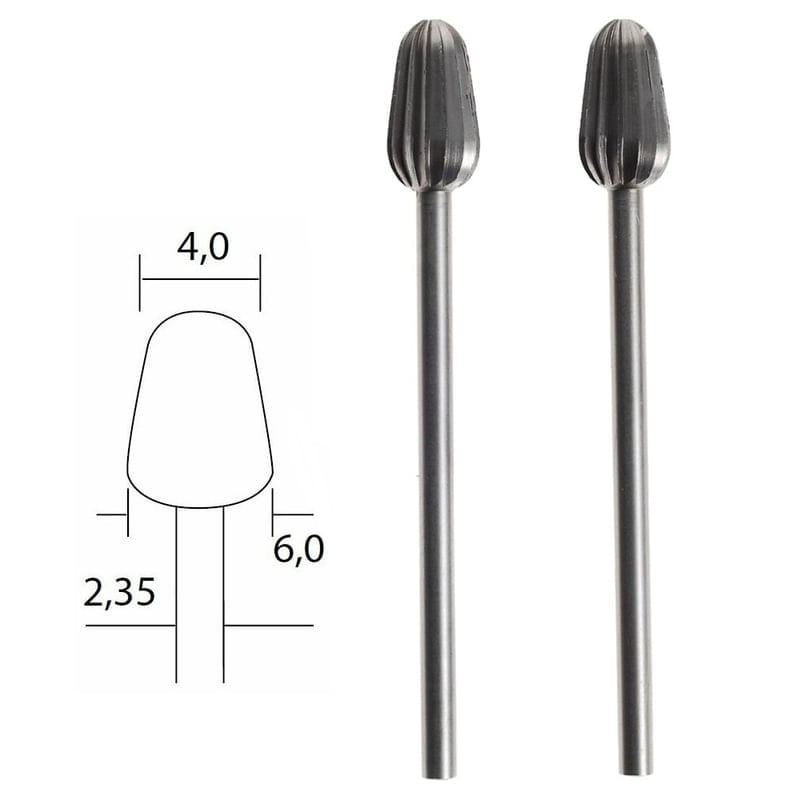 Casa si Gradina - Constructii - Scule electrice si accesorii - Accesorii polizare si slefuire - Set freze dinotel-wolfram-vanadiu de forma conica Micromot Proxxon 28723, Ø4-Ø6 mm, 2 bucati - Infinity.ro