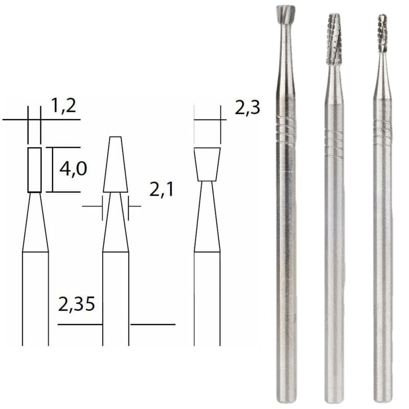 Casa si Gradina - Constructii - Scule electrice si accesorii - Accesorii polizare si slefuire - Set freze din carbura de tungsten Micromot Proxxon 28752, Ø1.2-Ø2.3 mm, 3 piese - Infinity.ro