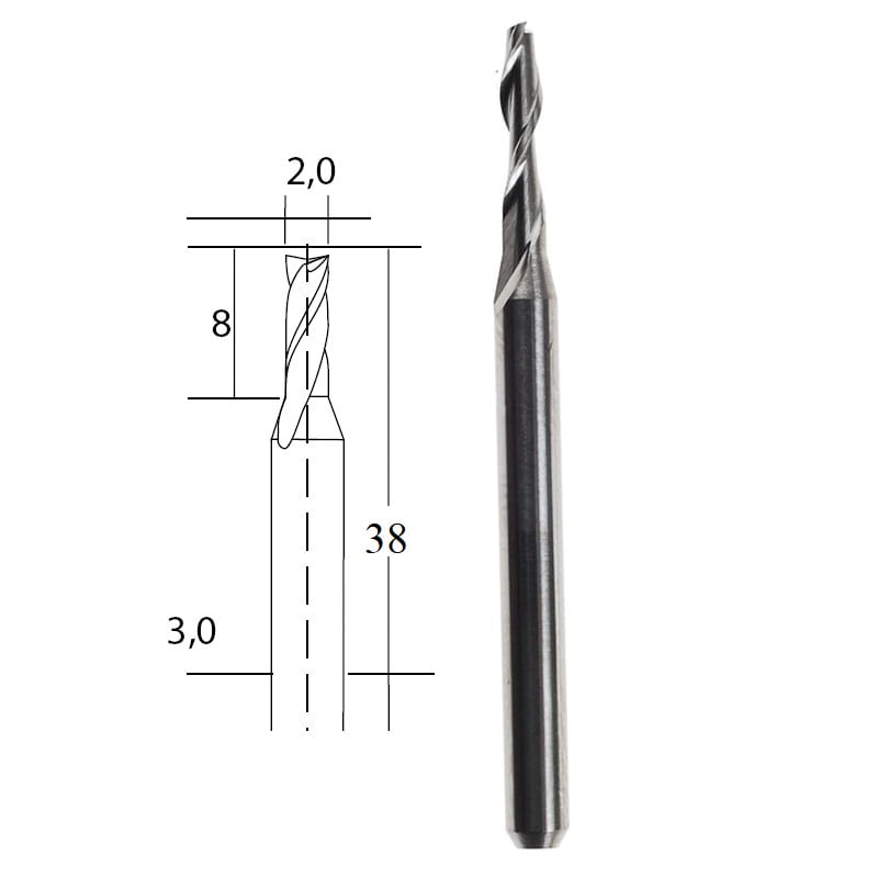 Casa si Gradina - Constructii - Scule electrice si accesorii - Accesorii polizare si slefuire - Freza din carbura de tungsten Micromot Proxxon 28759, Ø2 mm - Infinity.ro