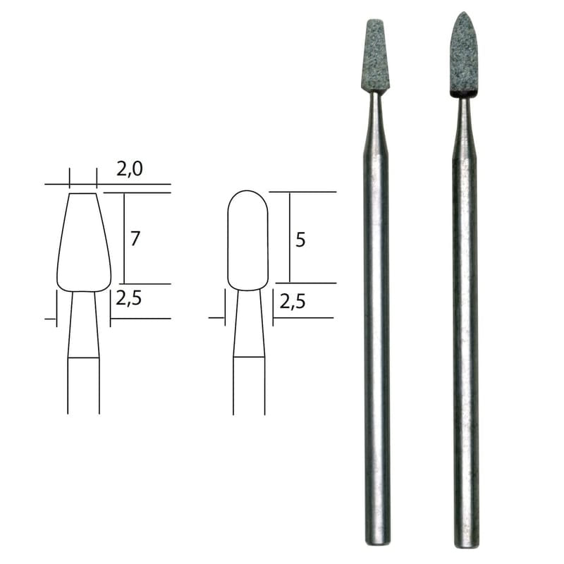 Casa si Gradina - Constructii - Scule electrice si accesorii - Accesorii polizare si slefuire - Set biaxuridin carbura de siliciu de forma cilindrica Micromot Proxxon 28270, Ø2.5 mm, 2 piese - Infinity.ro
