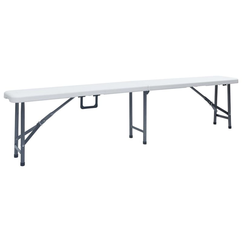 Casa si Gradina - Gradina si terasa - Mobilier exterior - Seturi mobila gradina - Masa de gradina pliabila cu 2 banci, alb, 180 cm, otel si HDPE - Infinity.ro