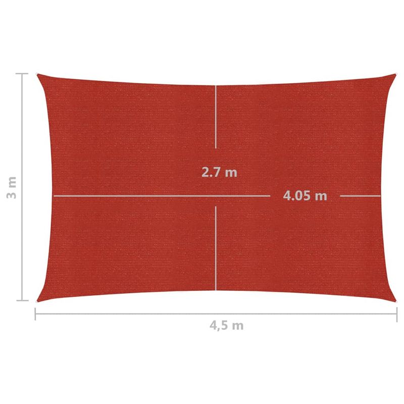 Casa si Gradina - Gradina si terasa - Umbrele si pavilioane - Umbrele - Panza parasolar, rosu, 3x4,5 m, HDPE, 160 g/m² - Infinity.ro