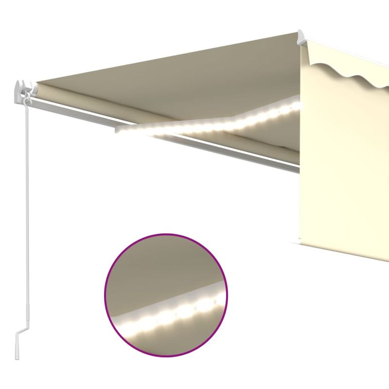 Casa si Gradina - Gradina si terasa - Umbrele si pavilioane - Umbrele - Copertina retractabila manual cu stor & LED, crem, 4x3 m - Infinity.ro