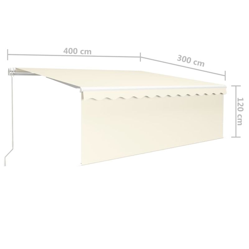 Casa si Gradina - Gradina si terasa - Umbrele si pavilioane - Umbrele - Copertina retractabila manual cu stor & LED, crem, 4x3 m - Infinity.ro