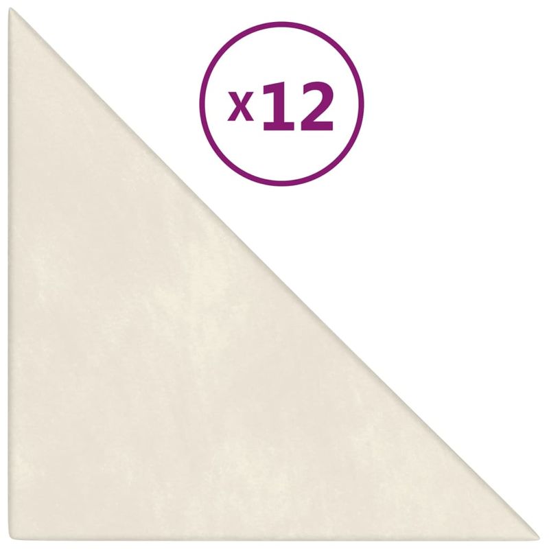 Casa si Gradina - Gradina si terasa - Garduri, panouri si accesorii - Panouri de perete 12 buc. crem, 30x30 cm catifea, 1,08 m² - Infinity.ro