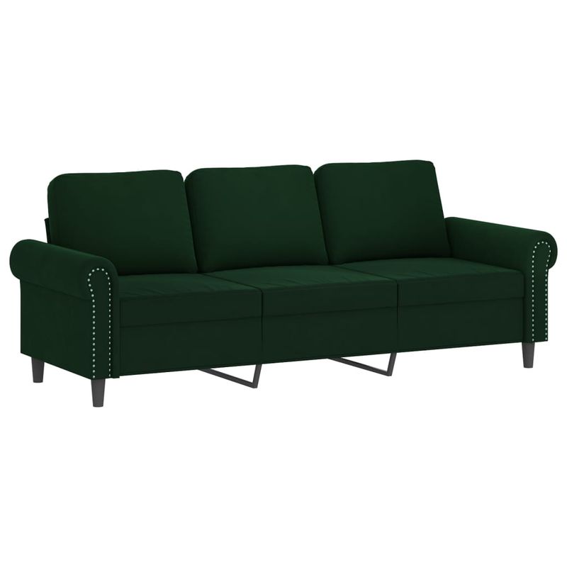 Casa si Gradina - Mobilier - Canapele si coltare - Canapele - Canapea cu 3 locuri, verde inchis, 180 cm, catifea - Infinity.ro