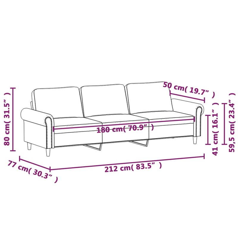 Casa si Gradina - Mobilier - Canapele si coltare - Canapele - Canapea cu 3 locuri, verde inchis, 180 cm, catifea - Infinity.ro