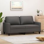 Casa si Gradina - Mobilier - Canapele si coltare - Canapele - Canapea cu 2 locuri, gri, 140 cm, piele ecologica - Infinity.ro