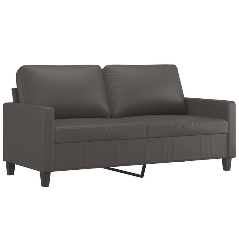 Casa si Gradina - Mobilier - Canapele si coltare - Canapele - Canapea cu 2 locuri, gri, 140 cm, piele ecologica - Infinity.ro