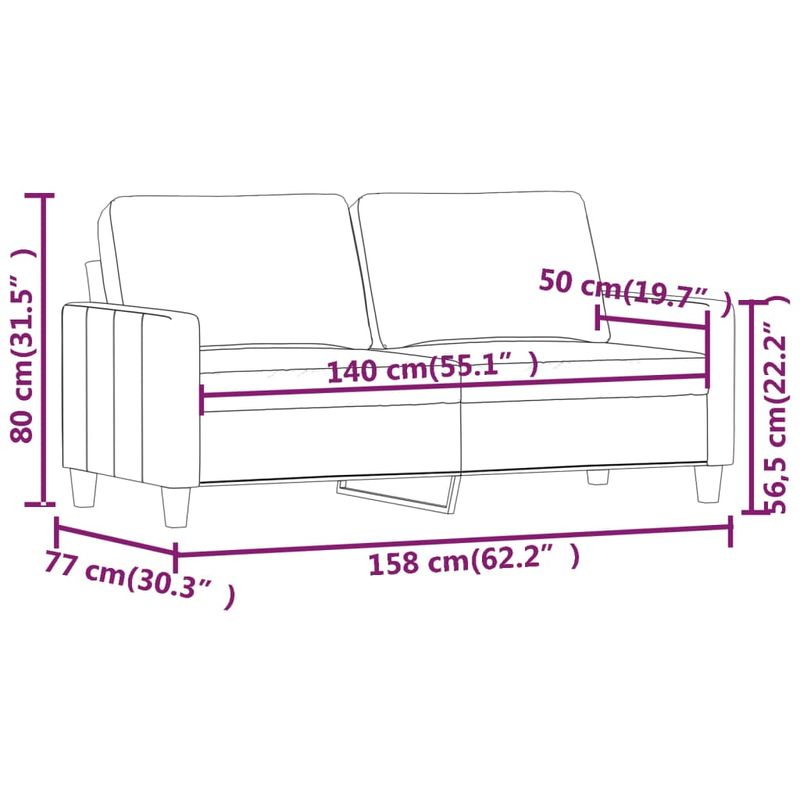 Casa si Gradina - Mobilier - Canapele si coltare - Canapele - Canapea cu 2 locuri, gri, 140 cm, piele ecologica - Infinity.ro