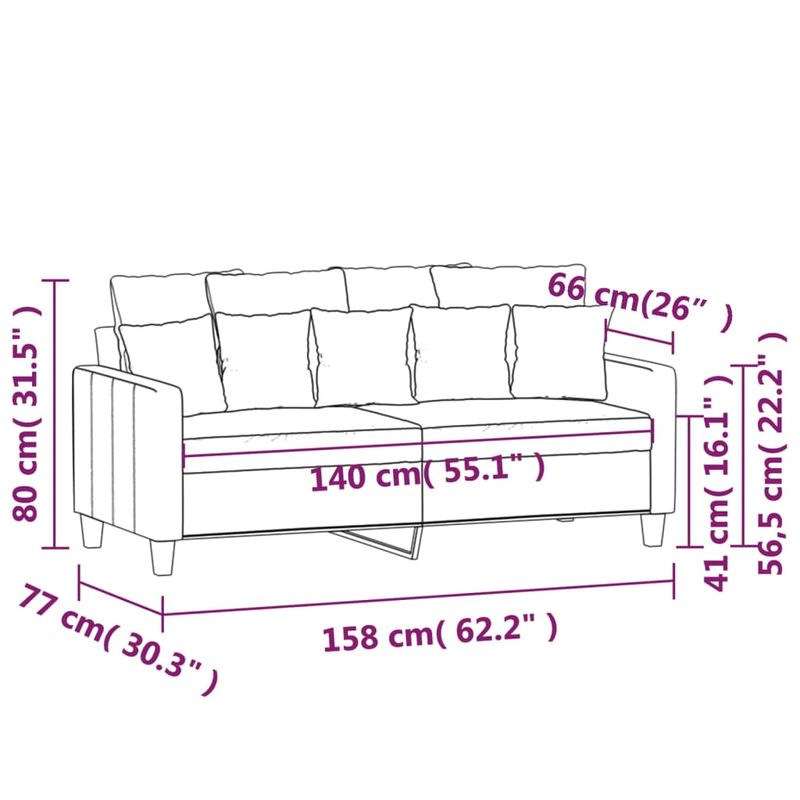 Casa si Gradina - Mobilier - Canapele si coltare - Canapele - Canapea cu 2 locuri, negru, 140 cm, material textil - Infinity.ro