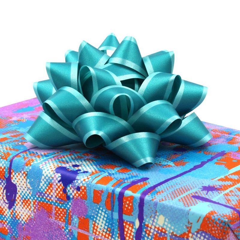 Market - Cadouri - Pungi cadou si accesorii - Set 10 stele autoadezive 12cm turcoaz mat - Infinity.ro