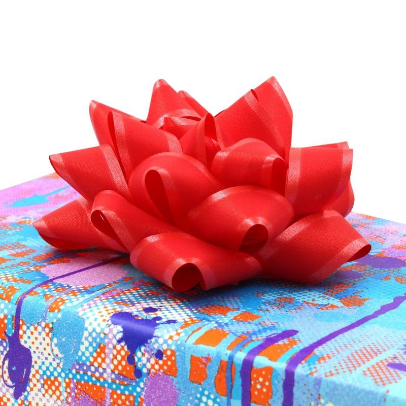 Market - Cadouri - Pungi cadou si accesorii - Set 10 stele autoadezive 12cm rosu mat - Infinity.ro