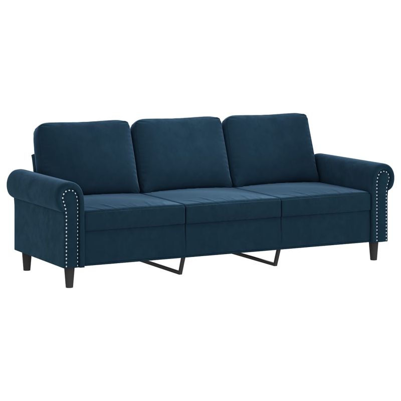 Casa si Gradina - Mobilier - Canapele si coltare - Canapele - Canapea cu 3 locuri, albastru, 180 cm, catifea - Infinity.ro