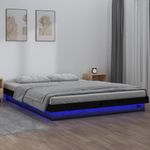 Casa si Gradina - Mobilier - Paturi si accesorii - Paturi - Cadru de pat cu LED, negru, 140x190 cm, lemn masiv - Infinity.ro
