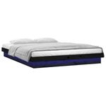 Casa si Gradina - Mobilier - Paturi si accesorii - Paturi - Cadru de pat cu LED, negru, 140x190 cm, lemn masiv - Infinity.ro