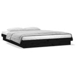 Casa si Gradina - Mobilier - Paturi si accesorii - Paturi - Cadru de pat cu LED, negru, 140x190 cm, lemn masiv - Infinity.ro