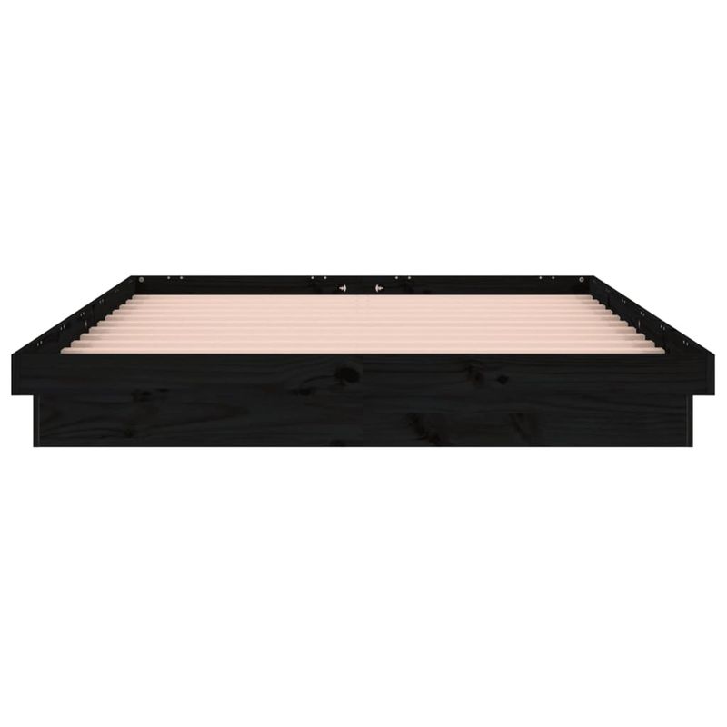 Casa si Gradina - Mobilier - Paturi si accesorii - Paturi - Cadru de pat cu LED, negru, 140x190 cm, lemn masiv - Infinity.ro