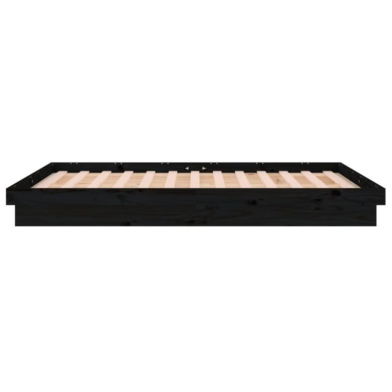 Casa si Gradina - Mobilier - Paturi si accesorii - Paturi - Cadru de pat cu LED, negru, 140x190 cm, lemn masiv - Infinity.ro