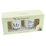 Casa si Gradina - Bucatarie si vesela - Cani si pahare - Cani si cesti - Set cani cadou cuplu Mr Right si Mrs Always Right - Infinity.ro