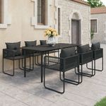 Casa si Gradina - Gradina si terasa - Mobilier exterior - Seturi mobila gradina - Set mobilier de gradina, 7 piese, negru, ratan PVC - Infinity.ro