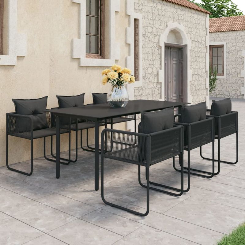 Casa si Gradina - Gradina si terasa - Mobilier exterior - Seturi mobila gradina - Set mobilier de gradina, 7 piese, negru, ratan PVC - Infinity.ro