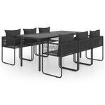 Casa si Gradina - Gradina si terasa - Mobilier exterior - Seturi mobila gradina - Set mobilier de gradina, 7 piese, negru, ratan PVC - Infinity.ro