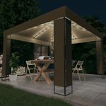 Casa si Gradina - Gradina si terasa - Umbrele si pavilioane - Pavilioane - Pavilion cu acoperis dublu & lumini LED, gri taupe, 3x3x2,7m - Infinity.ro