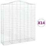 Casa si Gradina - Gradina si terasa - Garduri, panouri si accesorii - Cosuri gabion arcuite, 14 buc 200x50x220/240cm, fier galvanizat - Infinity.ro