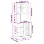 Casa si Gradina - Mobilier - Comode si corpuri - Corpuri bucatarie - Dulap inalt VIGO, 78x40x175 cm, lemn masiv de pin, model cu 1 ușă - Infinity.ro