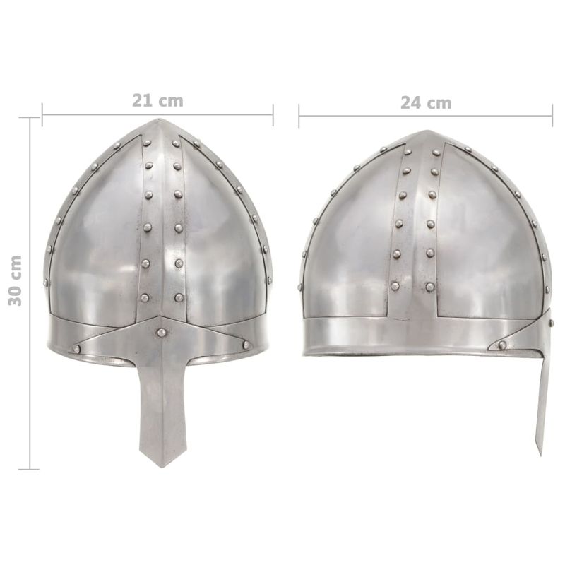 Casa si Gradina - Decoratiuni - Decoratiuni petrecere - Masti si costume carnaval - Coif cavaler medieval antic, jocuri de rol, argintiu, otel, model 28 - Infinity.ro