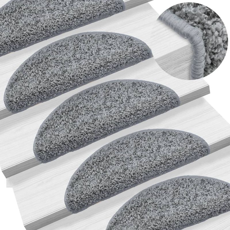 Casa si Gradina - Textile si covoare - Covoare - Covoare casa - Covorase de scara, 10 buc.,gri, 56x17x3 cm - Infinity.ro