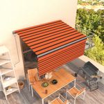 Casa si Gradina - Gradina si terasa - Umbrele si pavilioane - Umbrele - Copertina retractabila automat cu stor portocaliu&maro 3x2,5 m - Infinity.ro