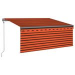 Casa si Gradina - Gradina si terasa - Umbrele si pavilioane - Umbrele - Copertina retractabila automat cu stor portocaliu&maro 3x2,5 m - Infinity.ro