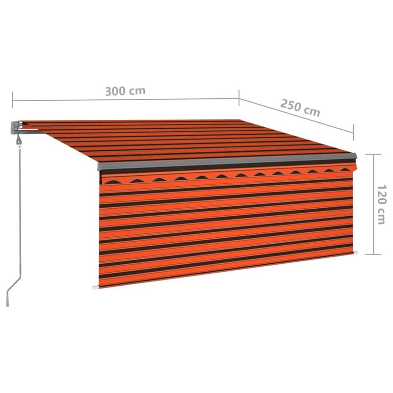 Casa si Gradina - Gradina si terasa - Umbrele si pavilioane - Umbrele - Copertina retractabila automat cu stor portocaliu&maro 3x2,5 m - Infinity.ro