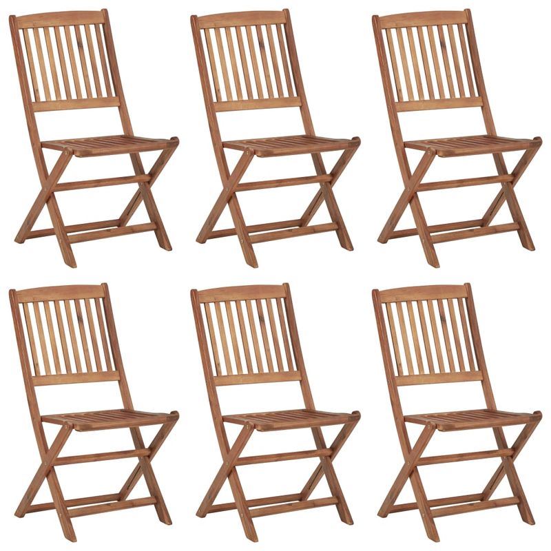 Casa si Gradina - Gradina si terasa - Mobilier exterior - Scaune si sezlonguri gradina - Scaune gradina pliabile cu perne, 6 buc., lemn masiv de acacia - Infinity.ro