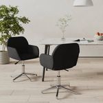 Casa si Gradina - Mobilier - Scaune si fotolii - Scaune - Scaune de bucatarie pivotante, 2 buc., negru, material textil - Infinity.ro