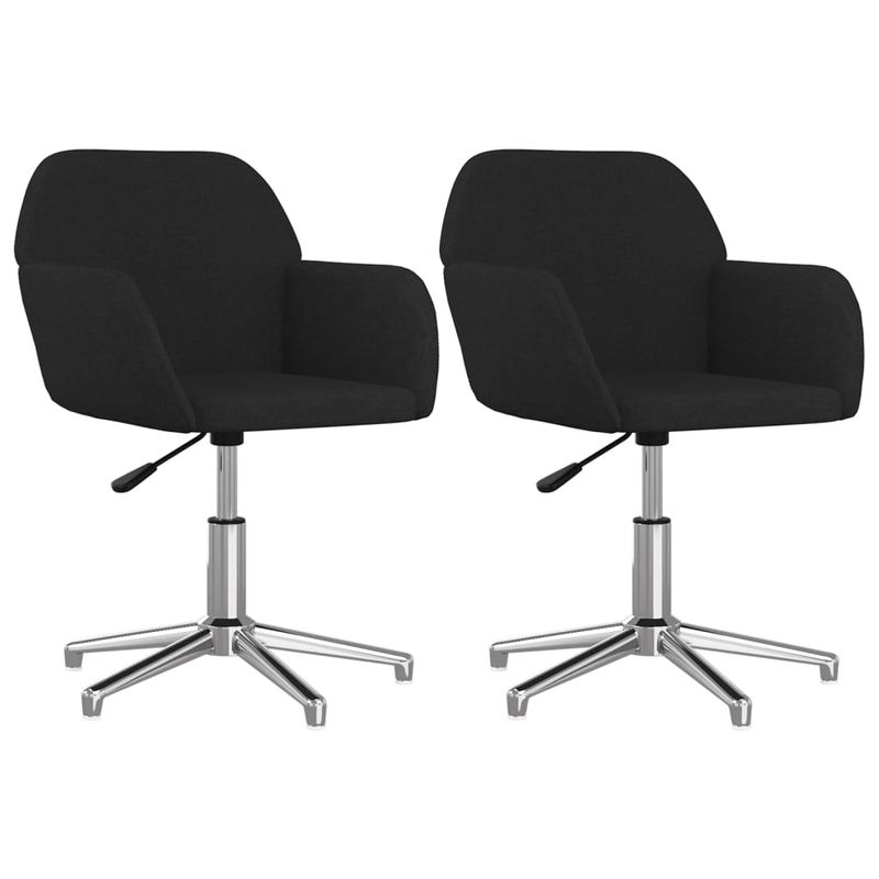 Casa si Gradina - Mobilier - Scaune si fotolii - Scaune - Scaune de bucatarie pivotante, 2 buc., negru, material textil - Infinity.ro