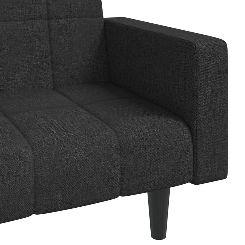 Casa si Gradina - Mobilier - Canapele si coltare - Canapele - Canapea extensibila cu 2 locuri, 2 perne, negru, textil - Infinity.ro