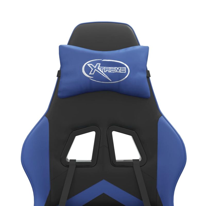 PC, gaming si accesorii - Gaming - Accesorii gaming - Scaune gaming - Scaun de jocuri, negru si albastru, piele ecologica - Infinity.ro