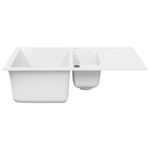 Casa si Gradina - Sanitare - Chiuveta bucatarie si accesorii - Chiuvete bucatarie - Chiuveta de bucatarie cu doua cuve, alb, granit - Infinity.ro