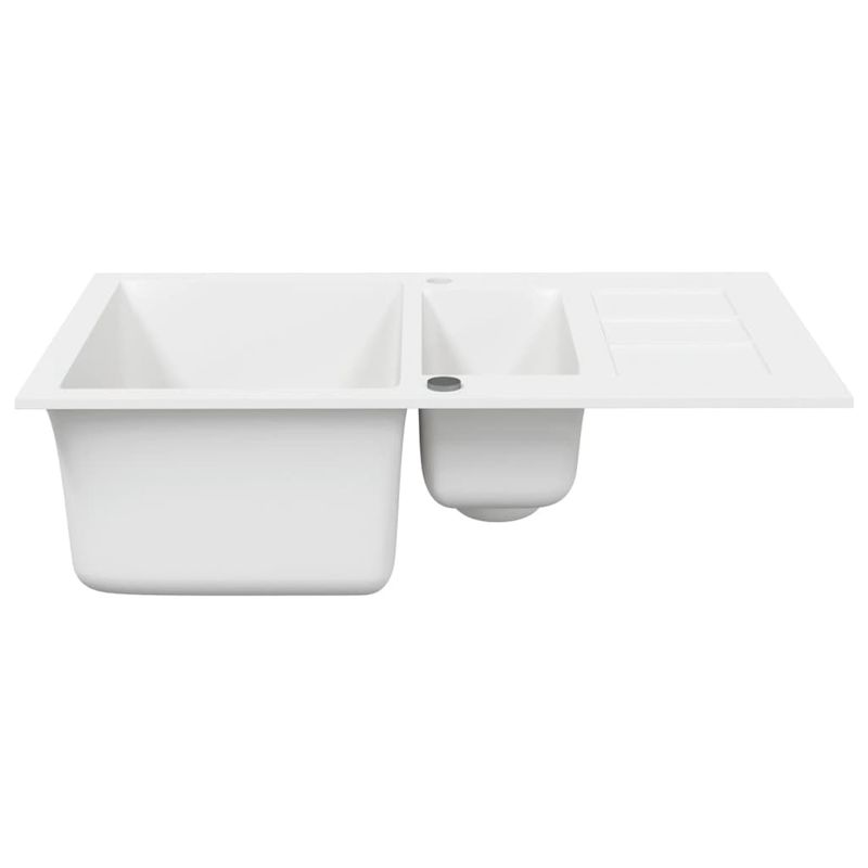 Casa si Gradina - Sanitare - Chiuveta bucatarie si accesorii - Chiuvete bucatarie - Chiuveta de bucatarie cu doua cuve, alb, granit - Infinity.ro