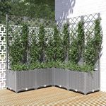 Casa si Gradina - Gradinarit si plante - Plante si ghivece - Ghivece si suporturi - Jardiniera de gradina cu spalier gri deschis 120x120x136 cm PP - Infinity.ro