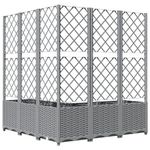 Casa si Gradina - Gradinarit si plante - Plante si ghivece - Ghivece si suporturi - Jardiniera de gradina cu spalier gri deschis 120x120x136 cm PP - Infinity.ro