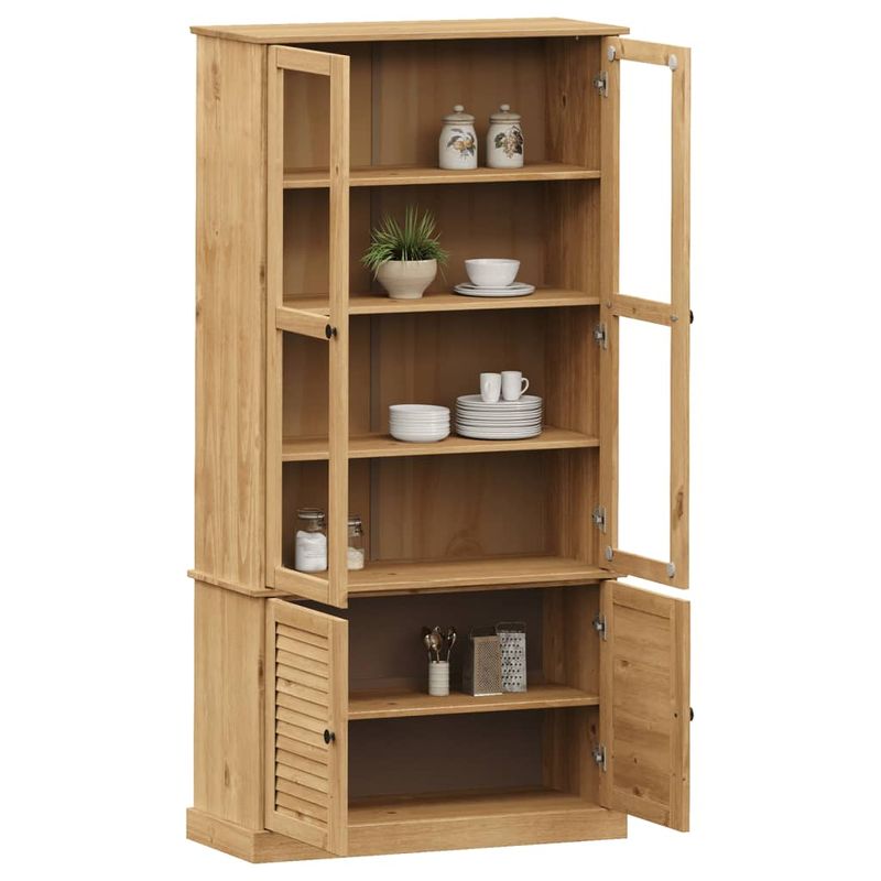 Casa si Gradina - Mobilier - Biblioteci si rafturi - Biblioteci - Vitrina de sticla VIGO, 85x35x170 cm, lemn masiv de pin - Infinity.ro