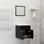 Casa si Gradina - Mobilier - Seturi de mobilier - Seturi baie - Set mobilier de baie, negru, lemn prelucrat - Infinity.ro
